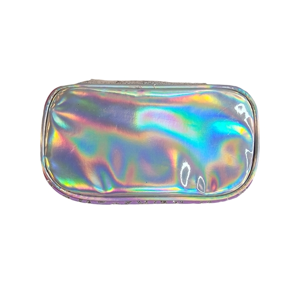 Hot Focus Girlz Beauty Cosmetic Bag Leopard Print Rainbow Lisa Frank Vibes NWOT - Picture 3 of 7